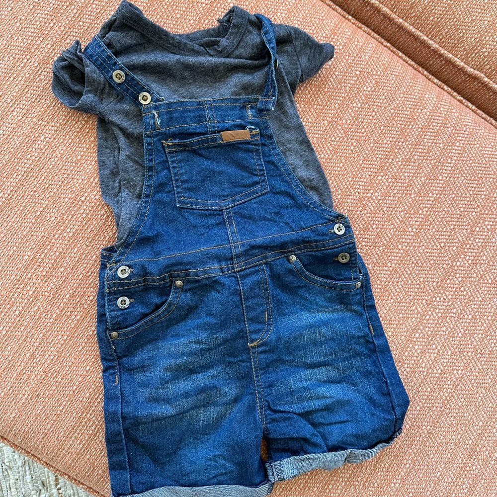 Joes Jeans Overalls and Bodysuit Set EUC